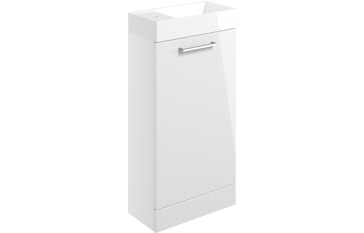 WILSON 410mm Floor Standing 1 Door Basin Unit & Basin - Anthracite Gloss