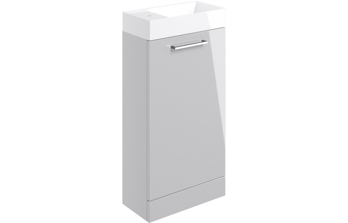 WILSON 410mm Floor Standing 1 Door Basin Unit & Basin - Anthracite Gloss