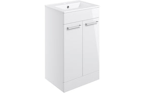 WILSON 510mm Floor Standing 2 Door Basin Unit & Basin - Anthracite Gloss
