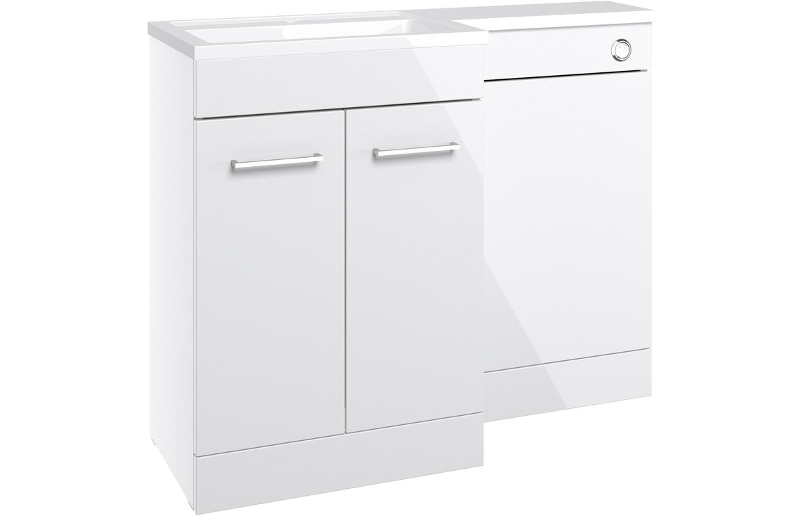 CAMPBELL 1100mm Floor Standing L-Shape Pack & Basin (LH) - Anthracite Gloss
