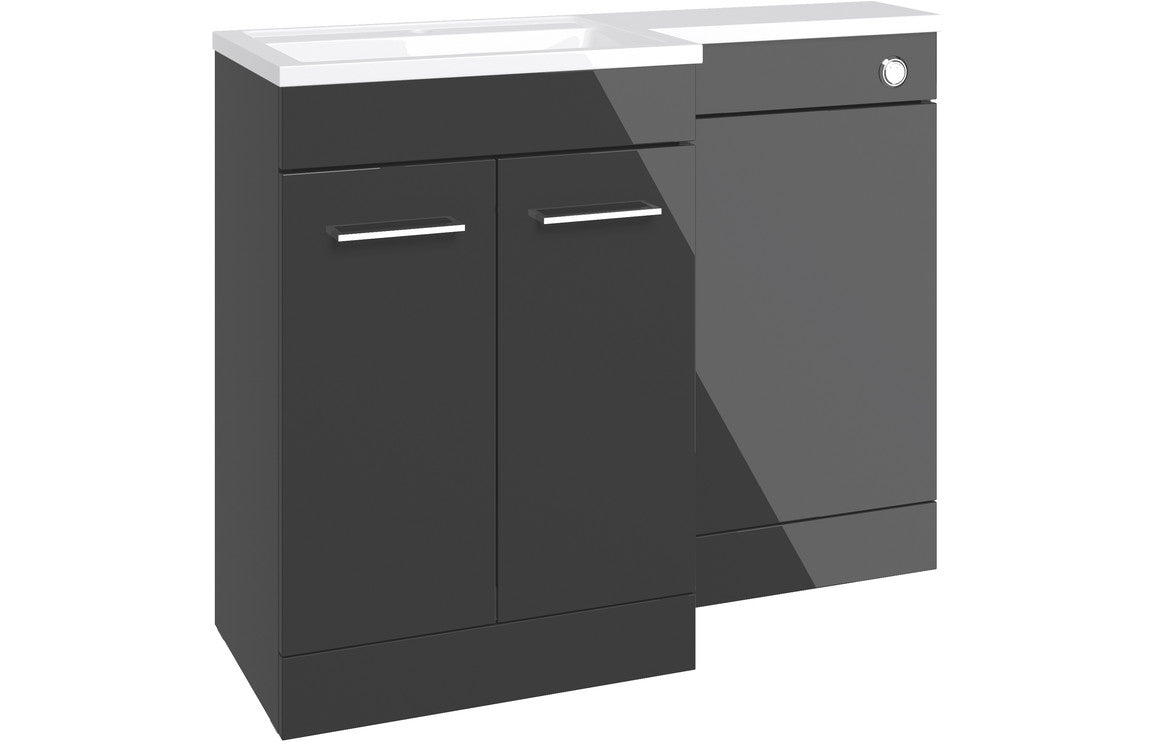 CAMPBELL 1100mm Furniture & BTW WC Pack - Anthracite Gloss (LH)