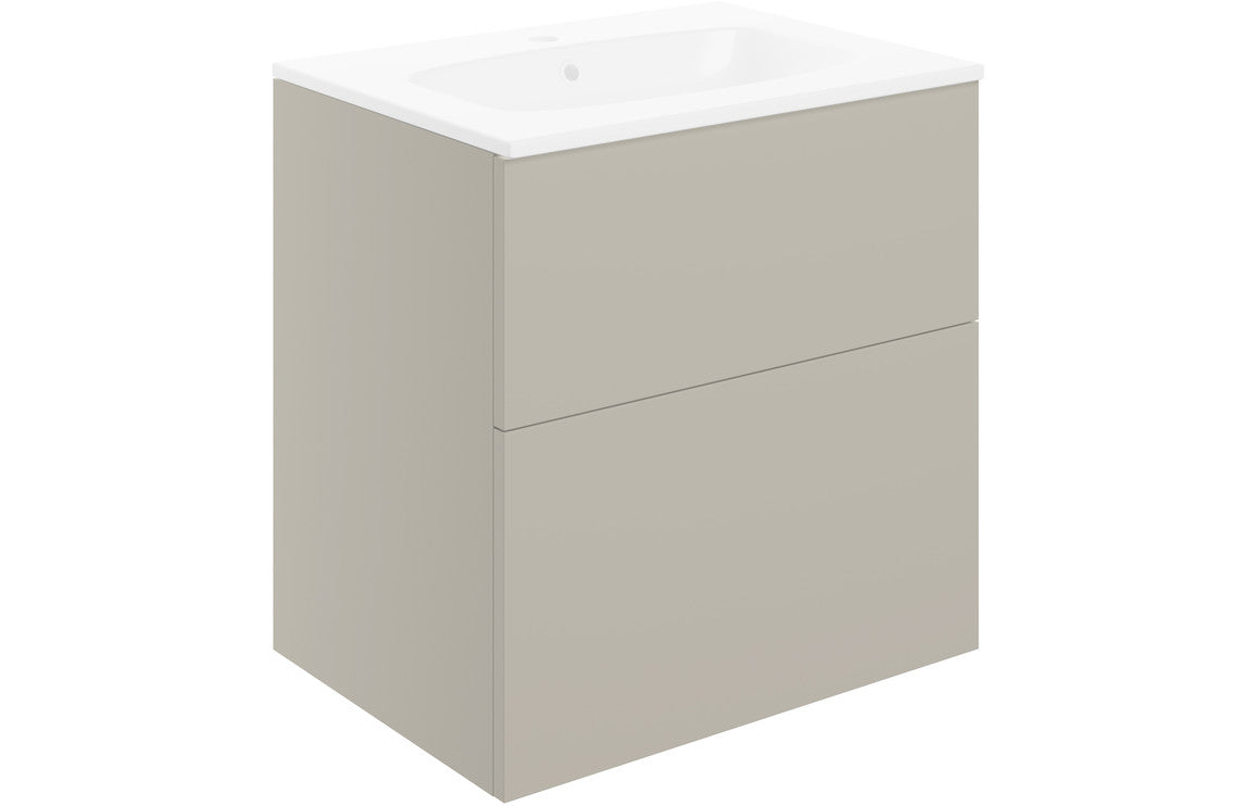 IRVINE 610mm Wall Hung 2 Drawer Basin Unit & Basin - Matt Antique Rose