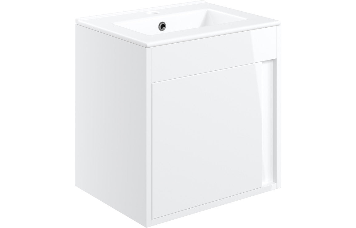 CAPRINGTON 510mm Wall Hung Unit Inc. Basin - White Gloss