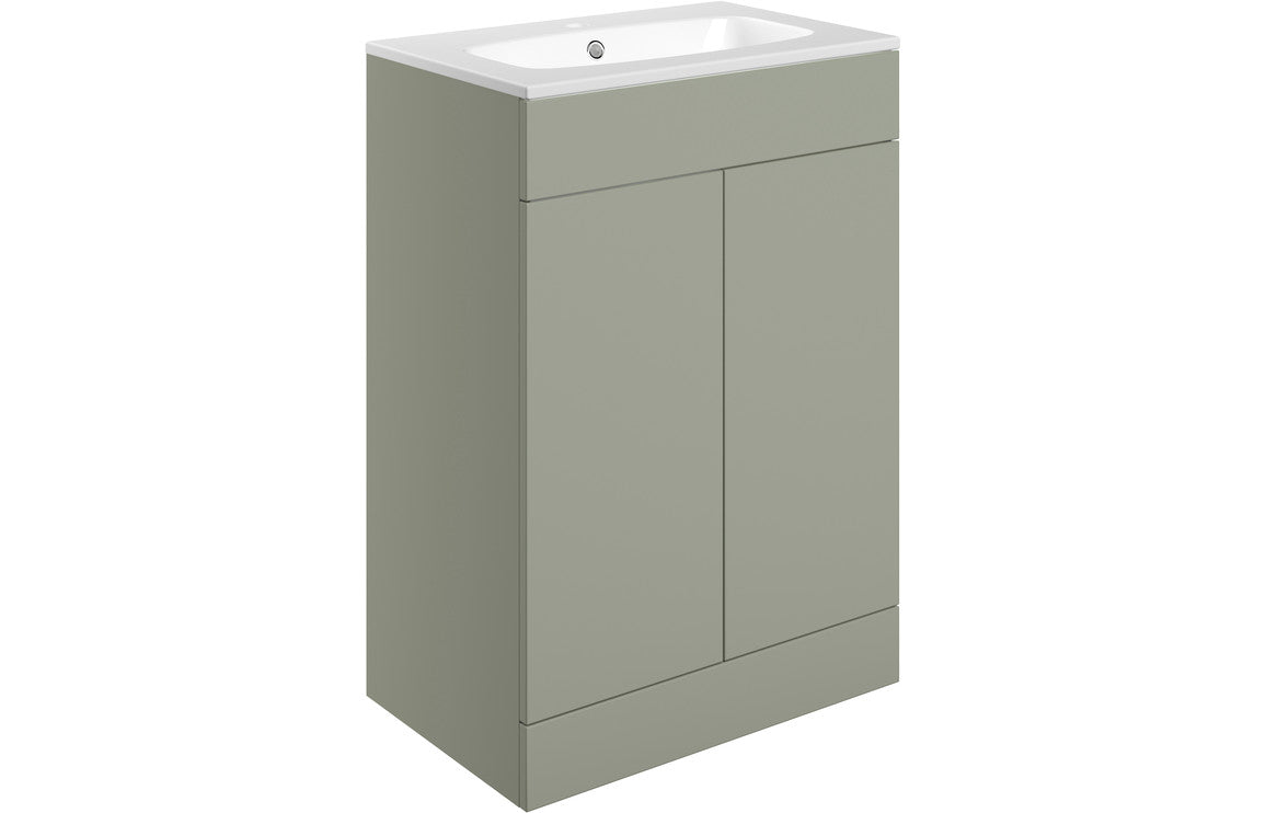 IRVINE 615mm Floor Standing 2 Door Basin Unit & Basin - Matt Antique Rose