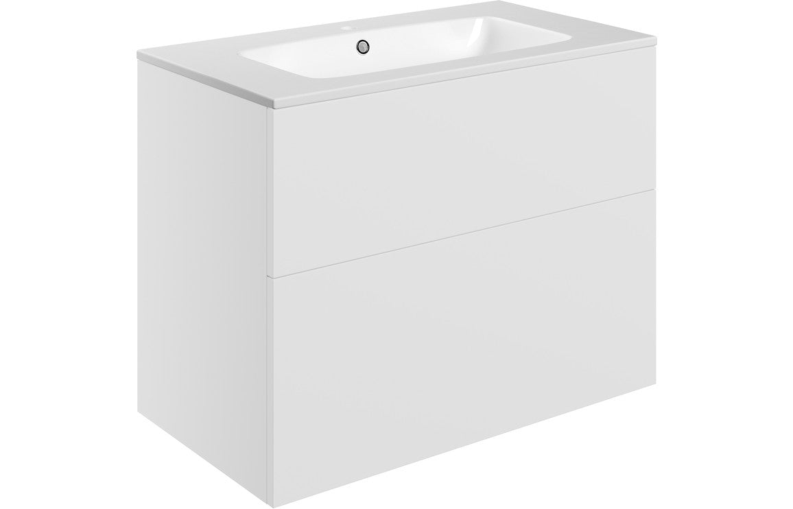 IRVINE 815mm Wall Hung 2 Drawer Basin Unit & Basin - Matt Antique Rose