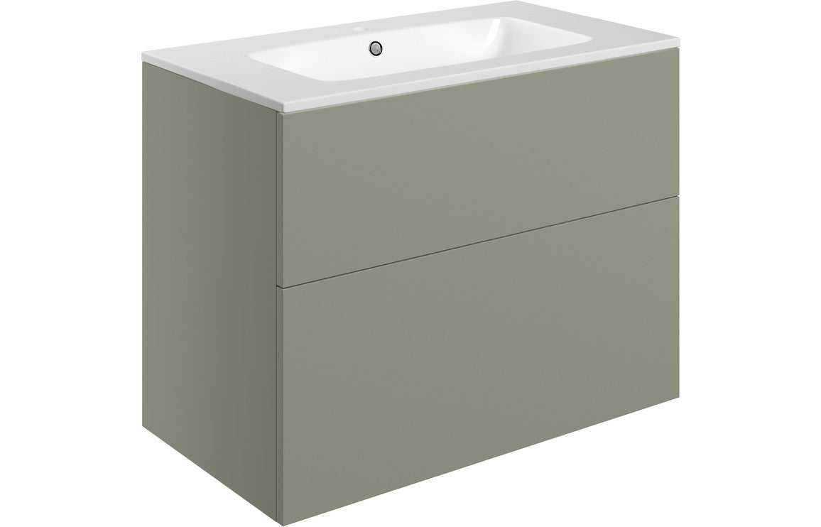 IRVINE 815mm Wall Hung 2 Drawer Basin Unit & Basin - Matt Antique Rose