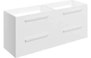WILSON 1180mm Wall Hung 2 Drawer Basin Unit Run (No Top) - Anthracite Gloss