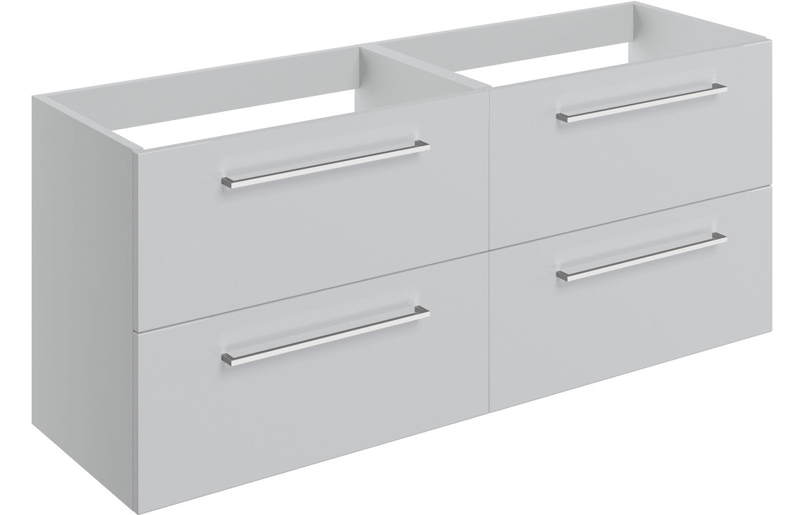 WILSON 1180mm Wall Hung 2 Drawer Basin Unit Run (No Top) - Anthracite Gloss