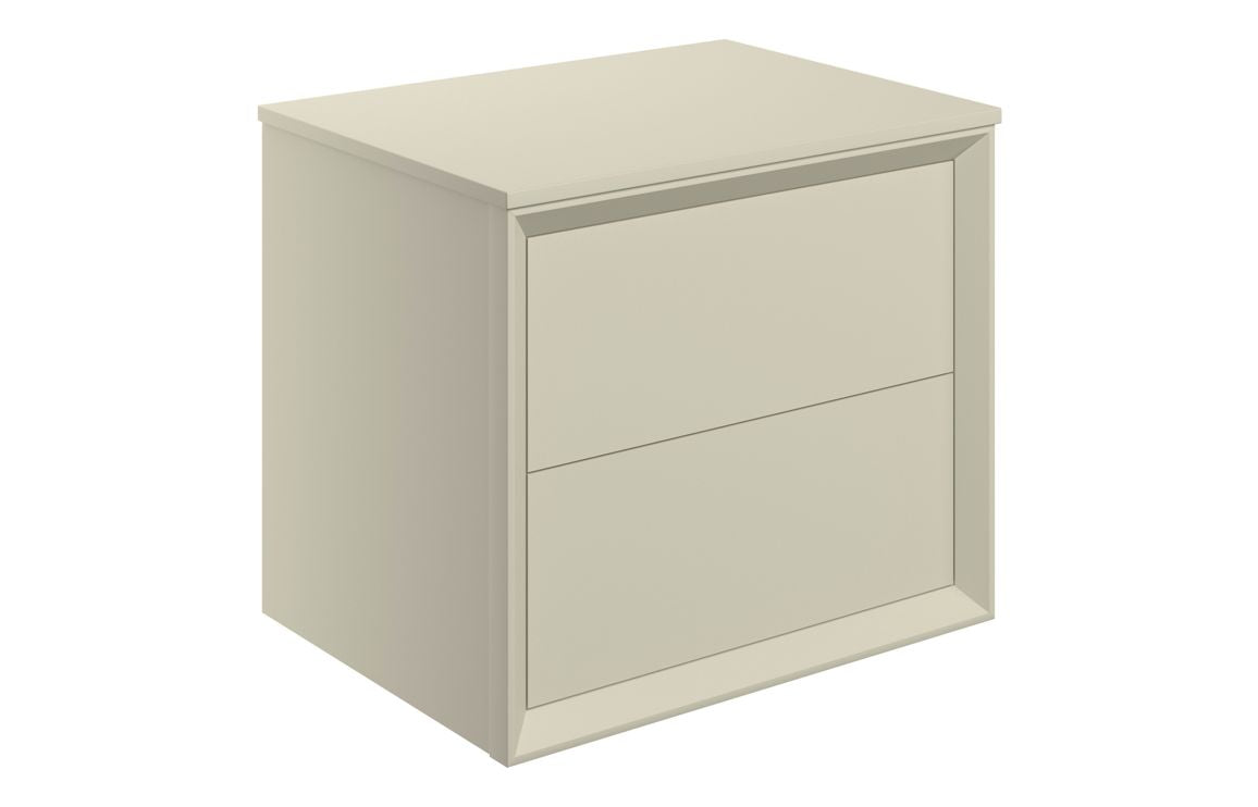 DUNDONALD 600mm Wall Hung 2 Drawer Basin Unit & Top - Matt Clay