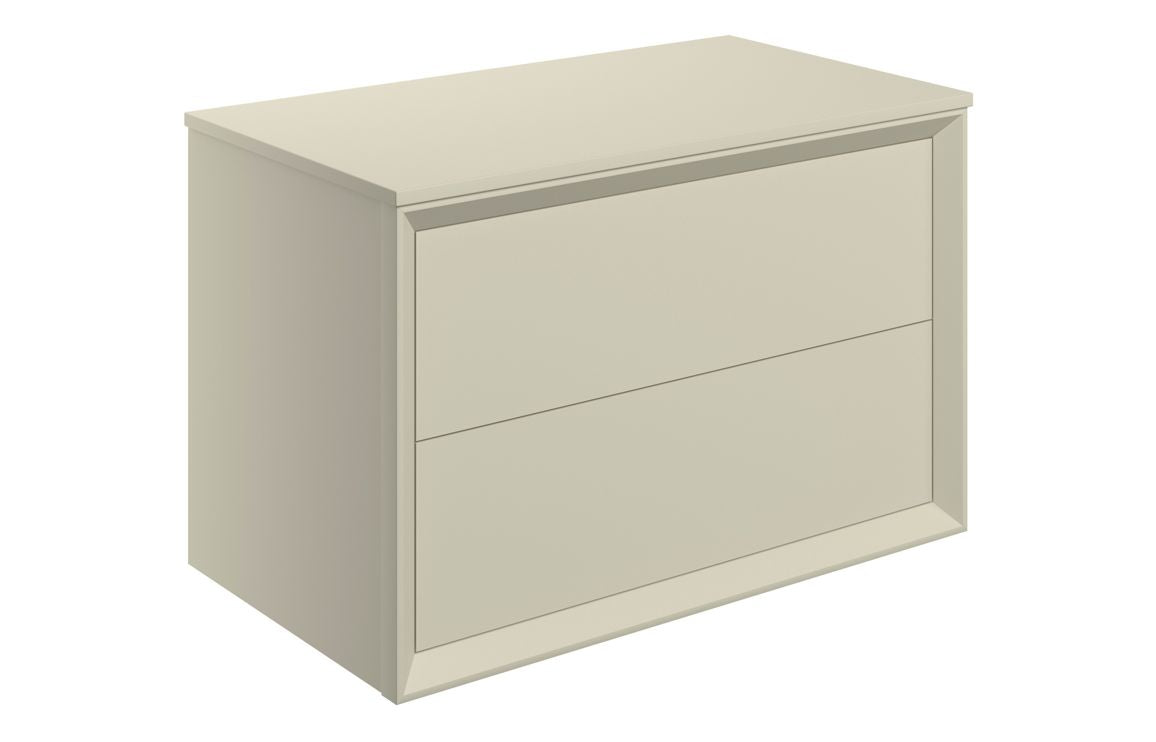 DUNDONALD 800mm Wall Hung 2 Drawer Basin Unit & Top - Matt Clay