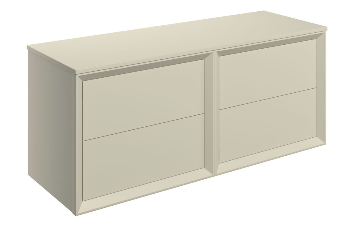DUNDONALD 1200mm Wall Hung 4 Drawer Basin Unit Run & Top - Matt Clay