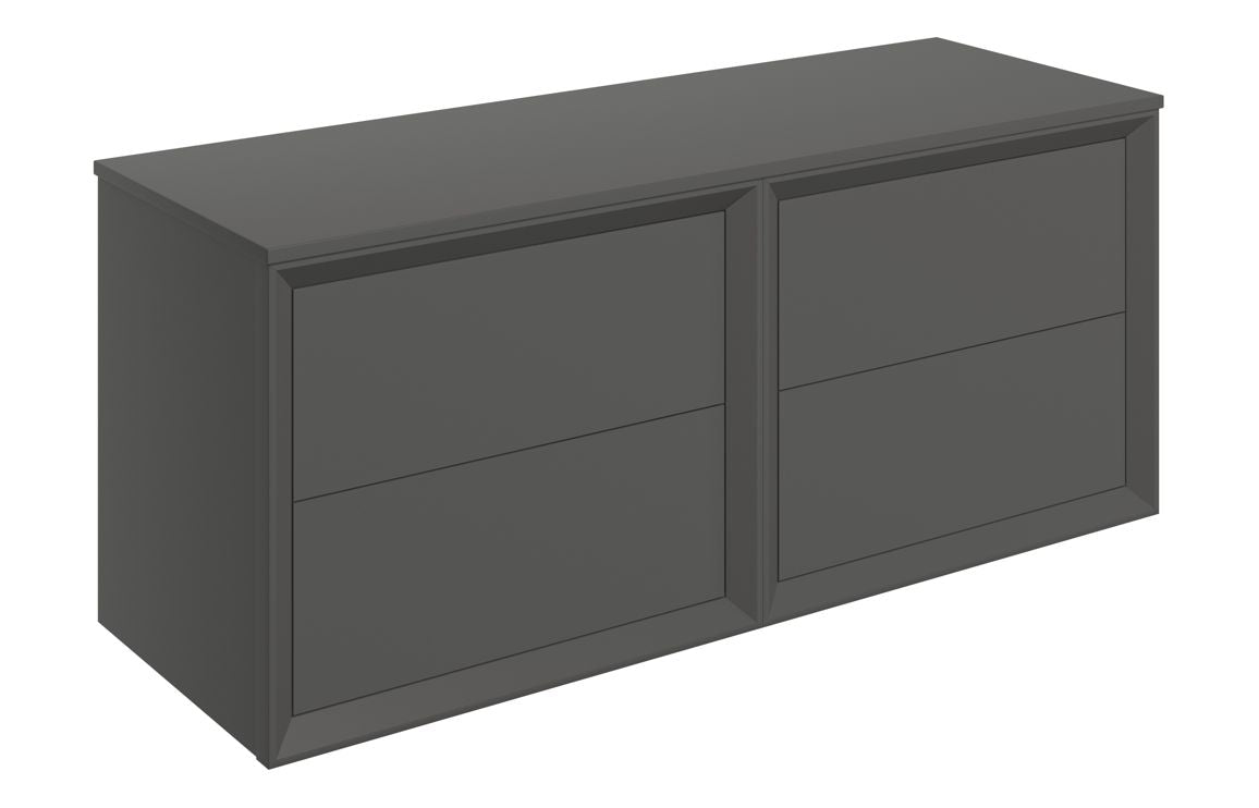 DUNDONALD 1200mm Wall Hung 4 Drawer Basin Unit Run & Top - Matt Clay