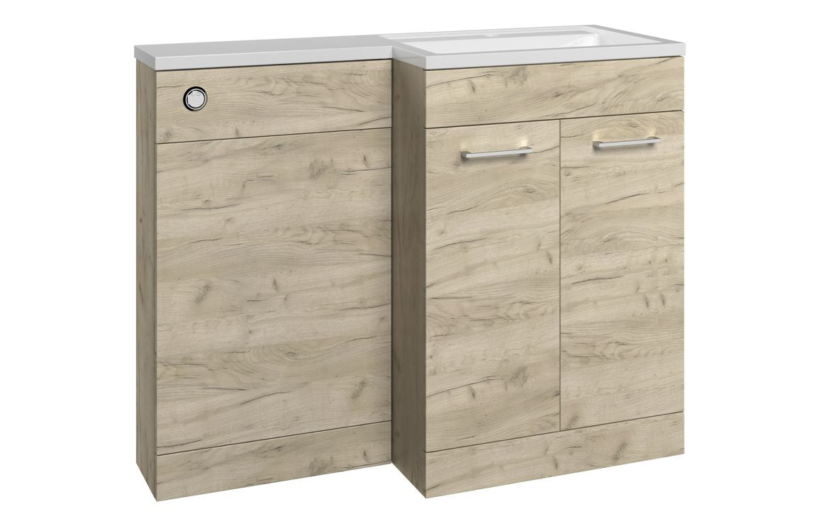 CAMPBELL 1100mm Furniture & BTW WC Pack - Oak (RH)