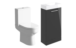 WILSON 410mm F/S Basin Unit & C/C Toilet Pack - Anthracite Gloss