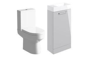 WILSON 410mm F/S Basin Unit & C/C Toilet Pack - Grey Gloss