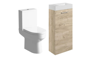 WILSON 410mm F/S Basin Unit & C/C Toilet Pack - Oak
