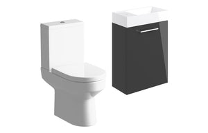 WILSON 410mm W/H Basin Unit & C/C Toilet Pack - Anthracite Gloss
