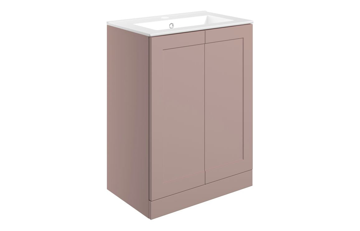 ARRAN 615mm Floor Standing 2 Door Basin Unit & Basin - Matt Peony