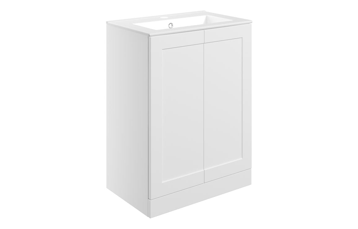 ARRAN 615mm Floor Standing 2 Door Basin Unit & Basin - Matt Peony