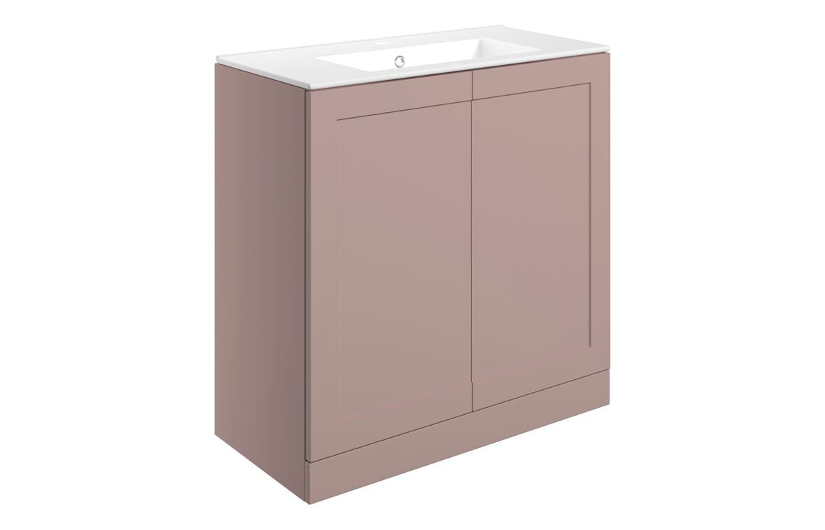 ARRAN 815mm Floor Standing 2 Door Basin Unit & Basin - Matt Peony