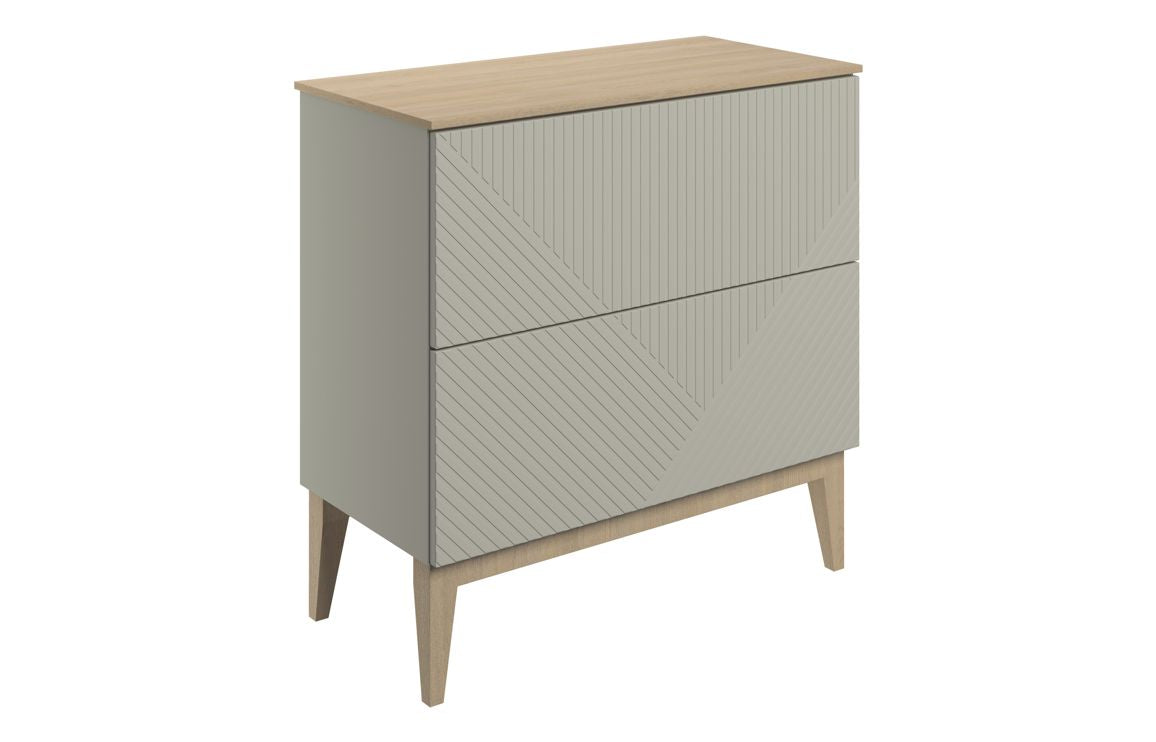 GAILES 810mm Floor Standing 2 Drawer Basin Unit & Maple Oak Effect Worktop - Matt Graphite Grey