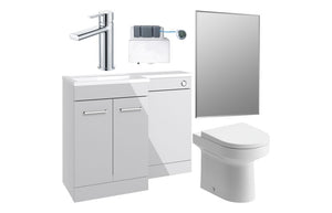 CAMPBELL 1100mm Furniture & BTW WC Pack - Grey Gloss (LH)