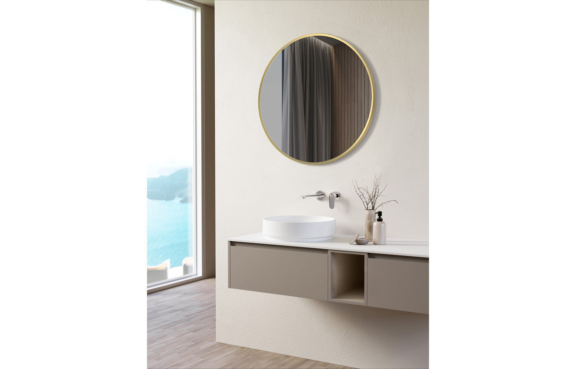 COSMIC 600mm Round Mirror - Brushed Brass