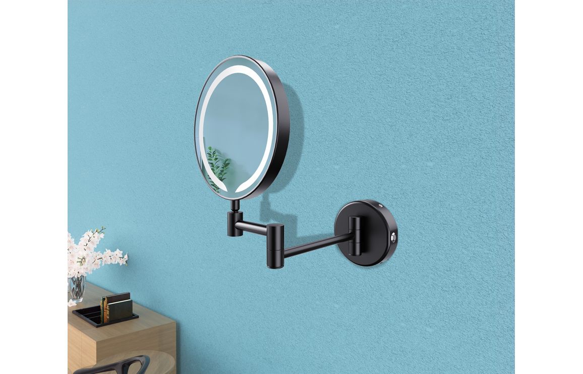 VIEWPOINT Round LED Cosmetic Mirror - Black