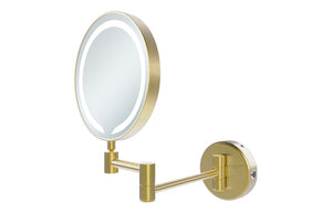 VIEWPOINT Round LED Cosmetic Mirror - Brushed Brass