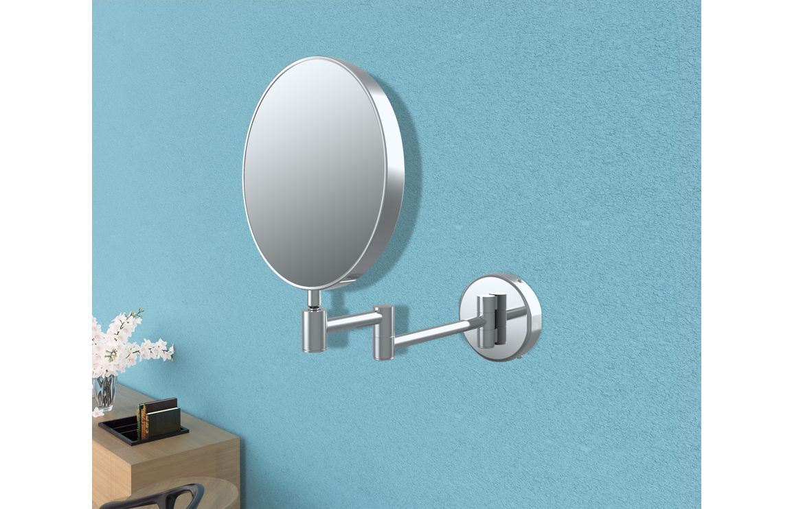 LUSTRE Round Cosmetic Mirror - Chrome