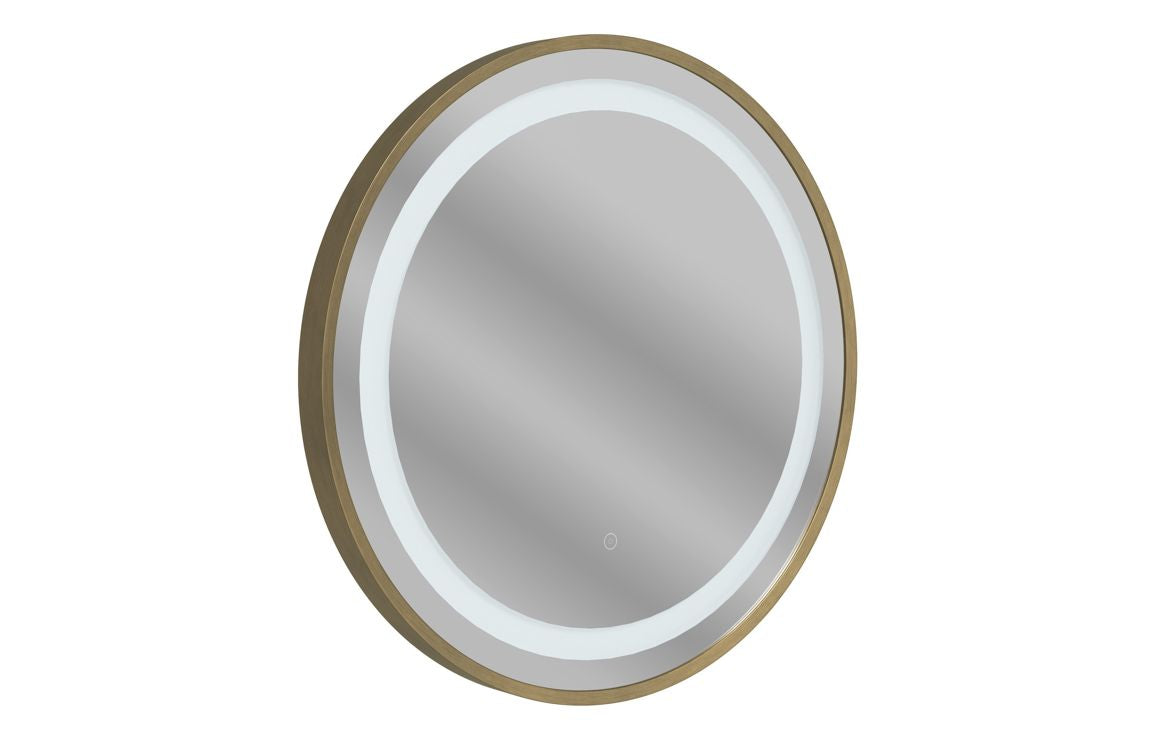 SPECTRUM 600mm Round Front-Lit LED Mirror - Brushed Brass