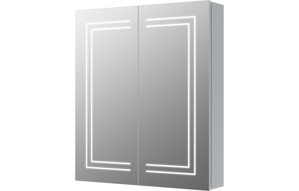 FOCUS 600mm 2 Door Front-Lit LED Mirror Cabinet