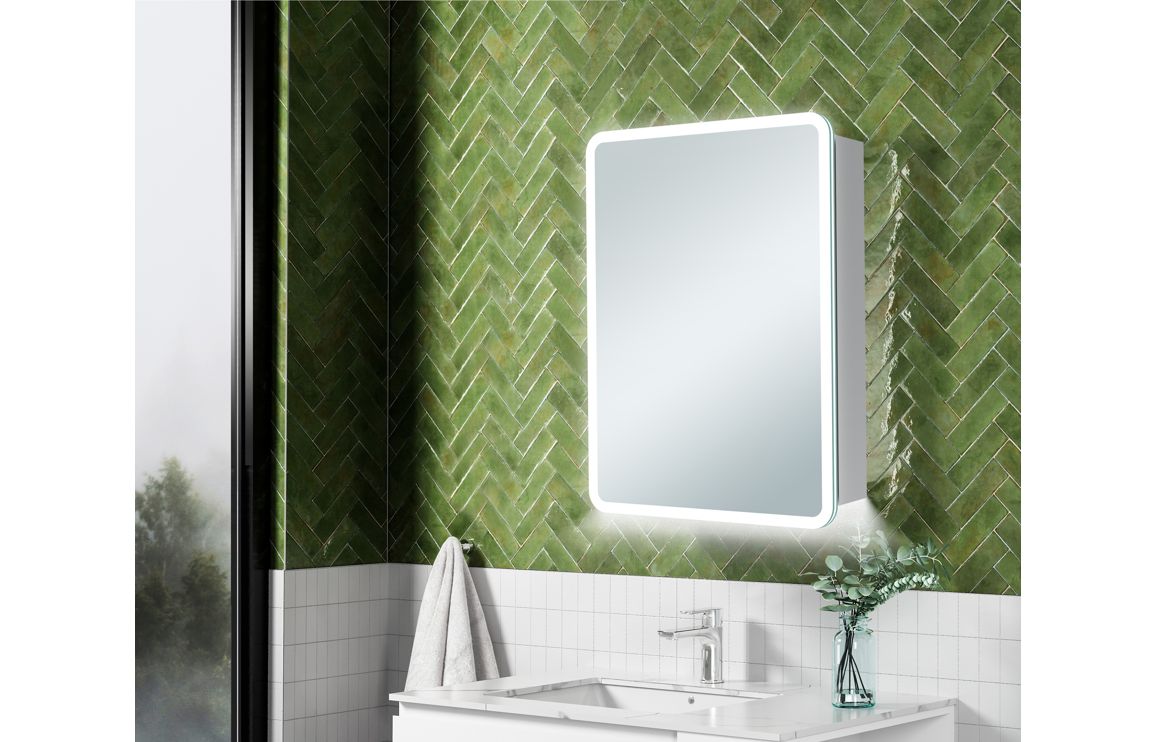 PRISM 500mm 1 Door LED Mirrored Cabinet