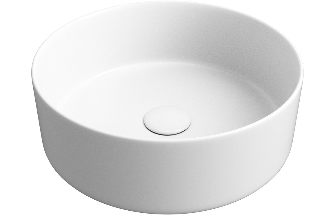 CADDY 355mm Ceramic Round Washbowl & Waste - Matt