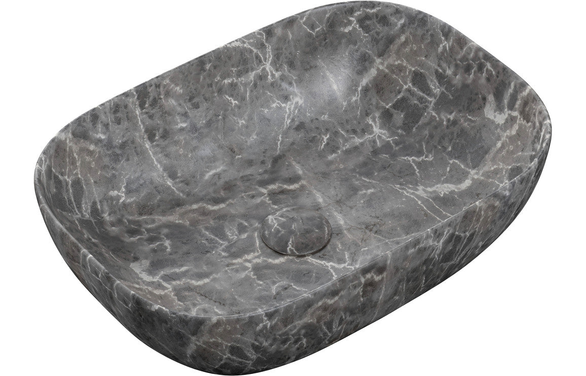 RIFT 460x330mm Ceramic Washbowl - Grey Marble Effe