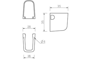 MACLEOD 600x400mm 1TH Basin & Semi Pedestal
