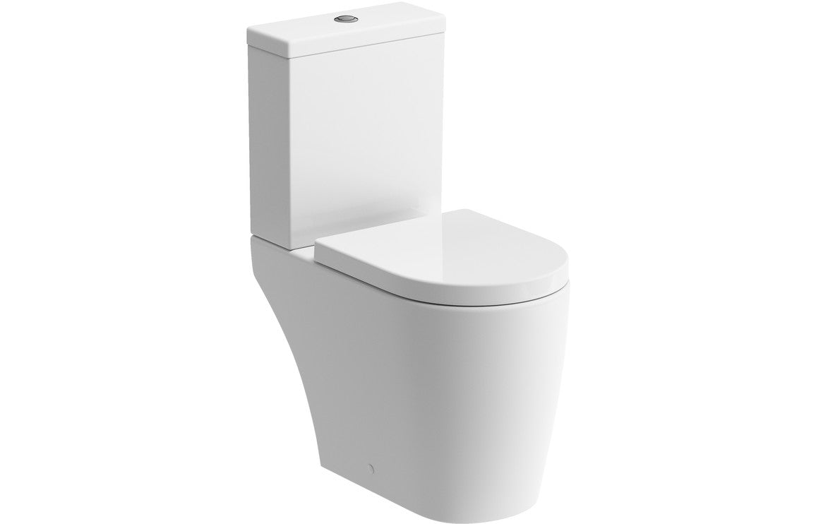 ORKNEY Rimless Close Coupled Open Back WC & Soft Close Seat