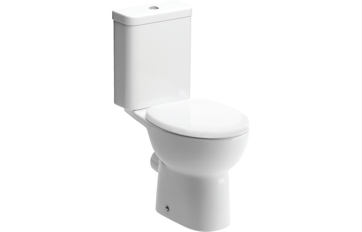 ALBION Close Coupled Open Back WC & Soft Close Seat