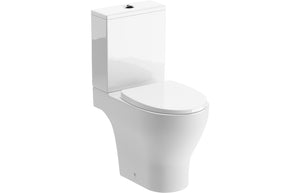 SOLWAY Rimless Short Projection Close Coupled Open Back WC & Soft Close Seat