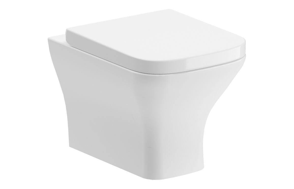 BUTE Rimless Comfort Height Back To Wall WC & Wrapover Soft Close Seat