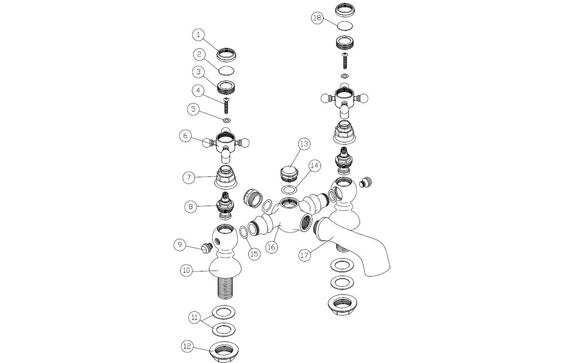 MEIKLE Bath Filler - Brushed Brass