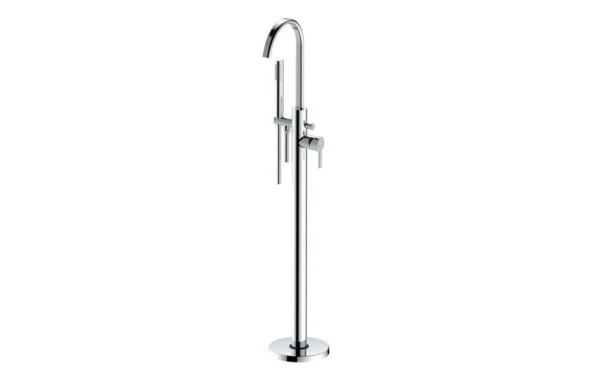 WYVIS Floor Standing Bath/Shower Mixer - Chrome