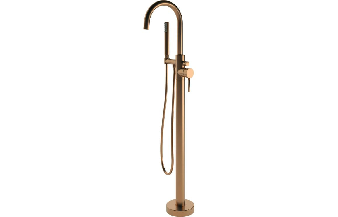 SCOTIA Floor Standing Bath/Shower Mixer - Brushed Brass