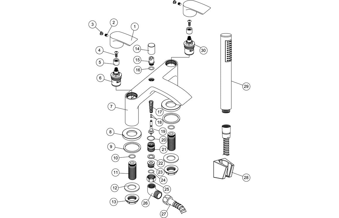 ORKNEY Bath/Shower Mixer - Chrome
