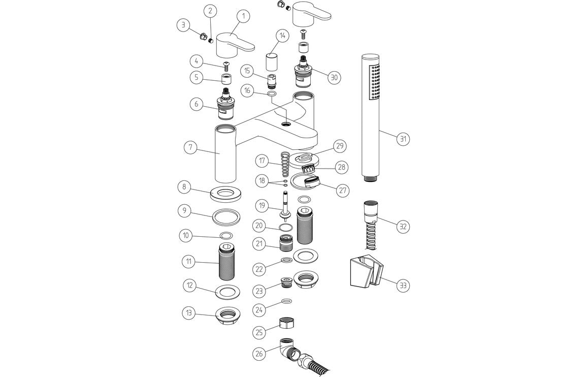 ELGIN Bath/Shower Mixer & Shower Kit - Chrome