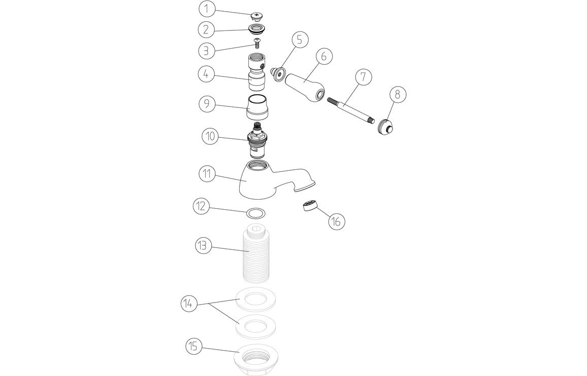 GLEN Bath Pillar Taps - Chrome