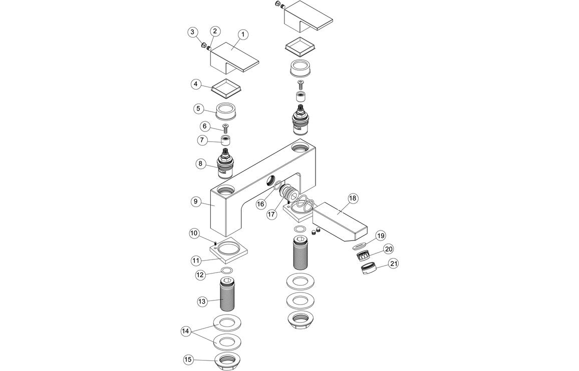 ESK Bath Filler - Chrome