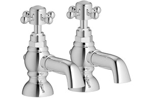 MEIKLE Bath Pillar Taps - Chrome