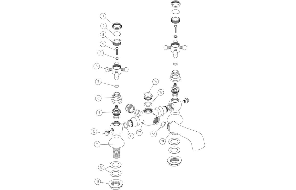 MEIKLE Bath Filler - Chrome