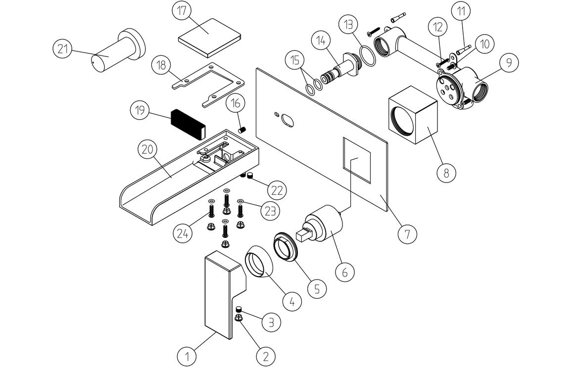 SPRING Wall Mounted Basin Mixer - Chrome